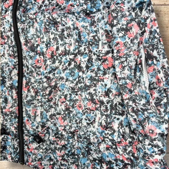 ADIDAS Womens Trefoil Floral Track Jacket‎ Full Zip Size M Black White Pink Blue - Picture 6 of 11